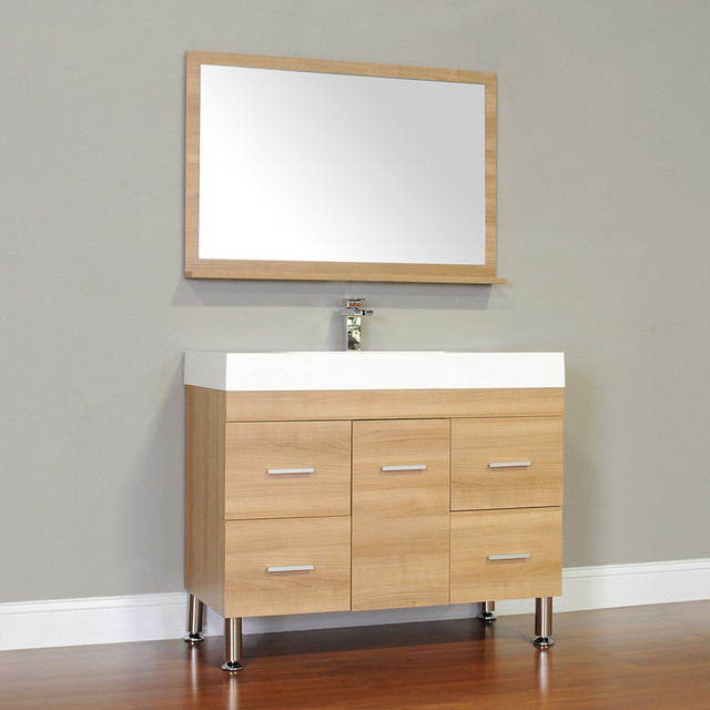 The Modern 39 inch Single Modern Bathroom Vanity in Light Oak without ...