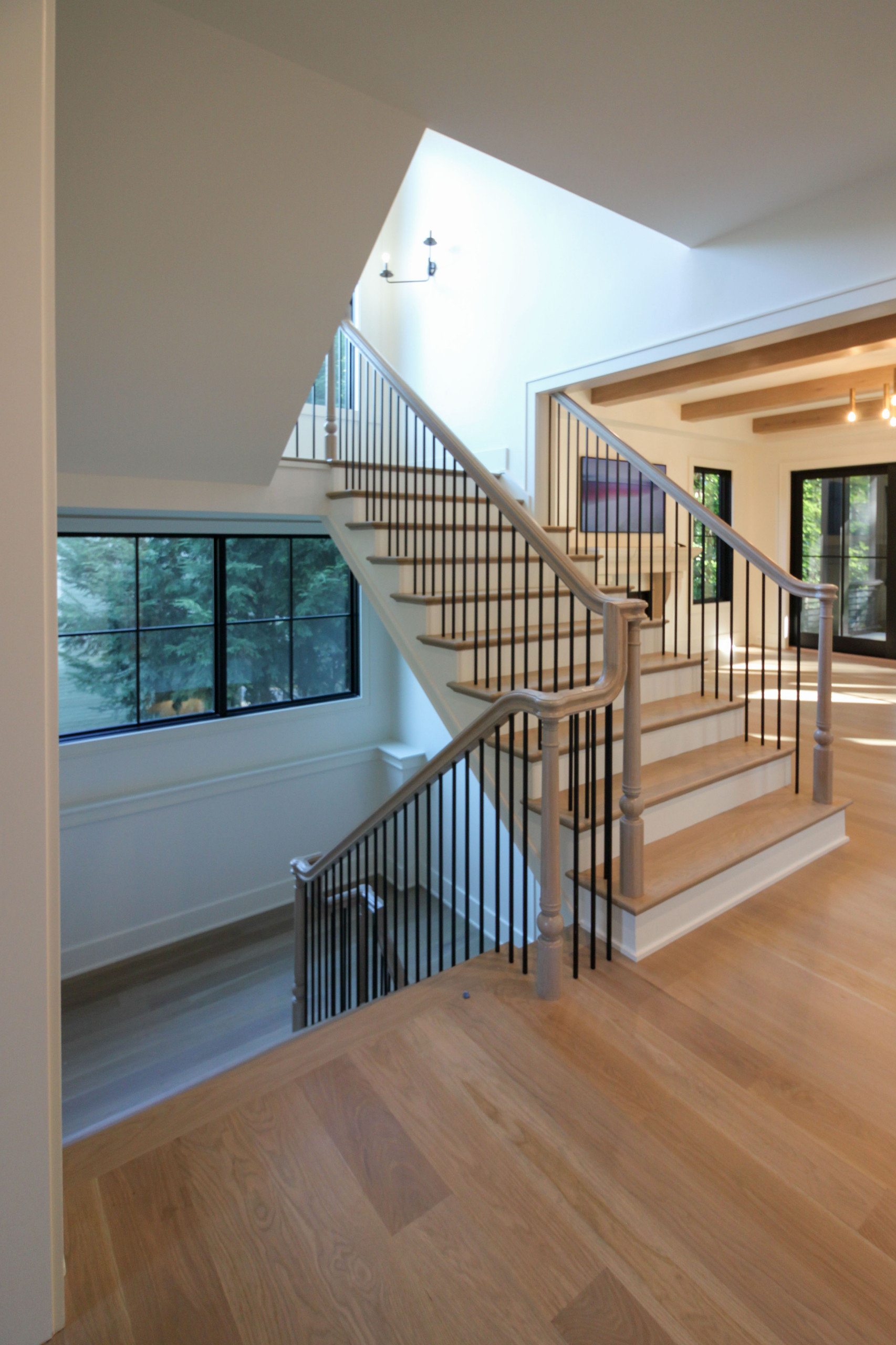 93_Captivating Light Wood Railing System with Black Spindles, Arlington VA 22207