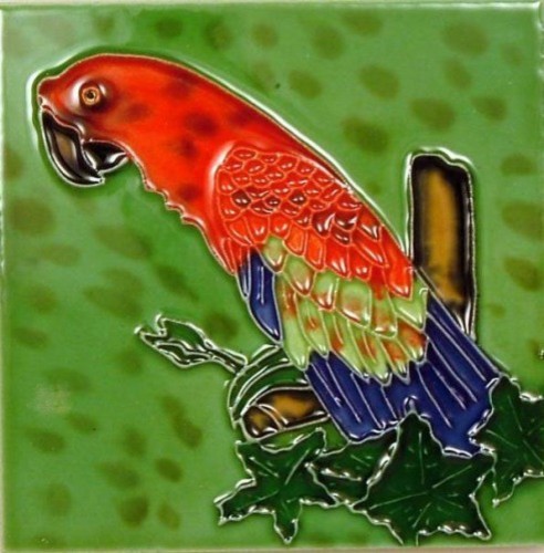 Tropical Exotic Bird Scarlet Macaw Parrot 12X8 Ceramic Art Tile