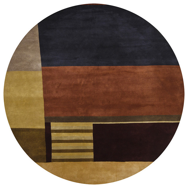 Chandra Aadi Aad1352 Rug, Dark Teal/Gold/Burgundy/Tan, 7'8" x 7'8