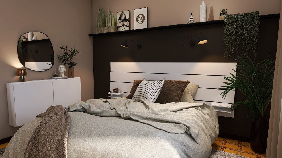 Mittelgroßes Stilmix Schlafzimmer in Berlin