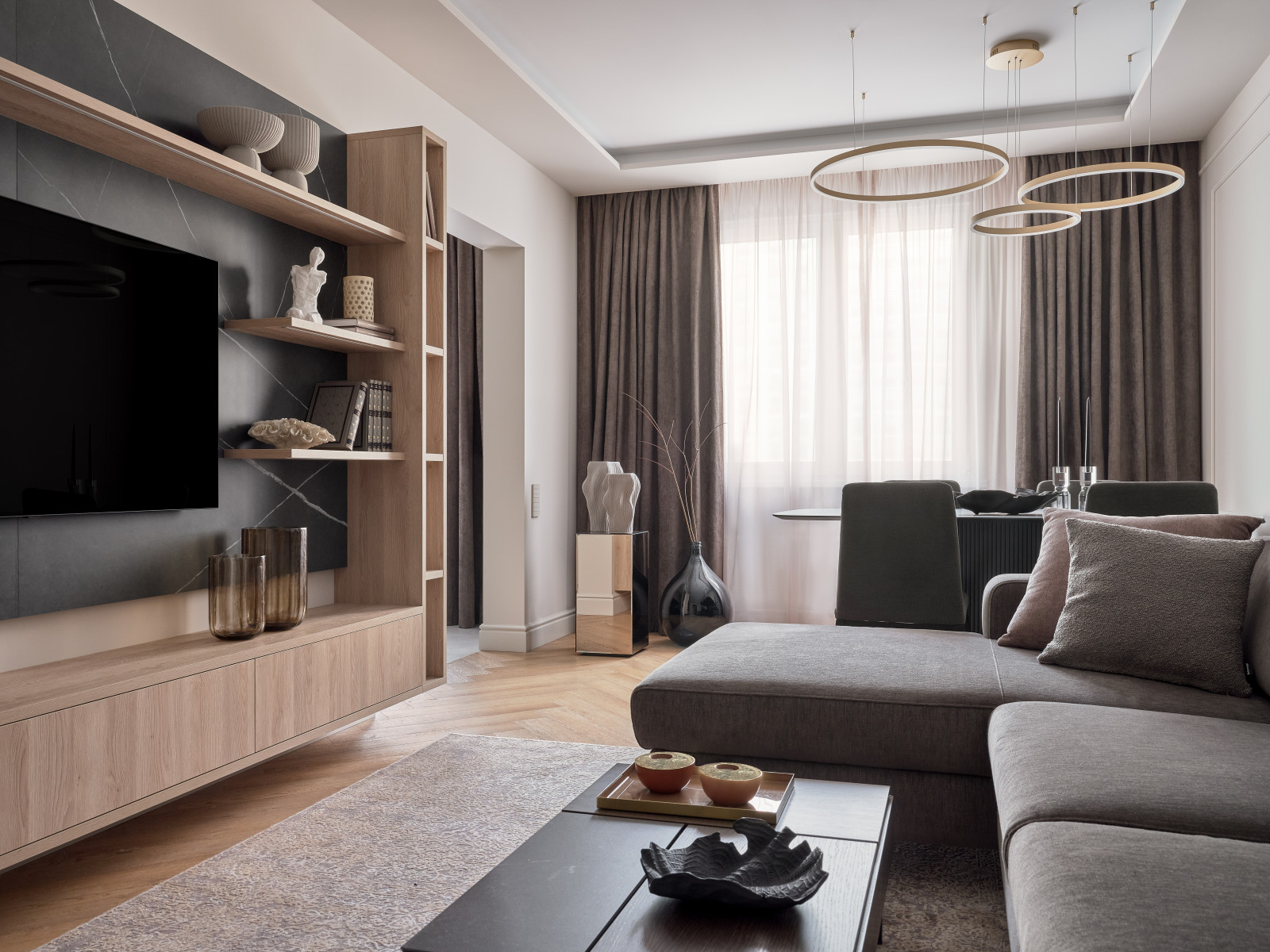 Стильный монохром - трехкомнатная квартира