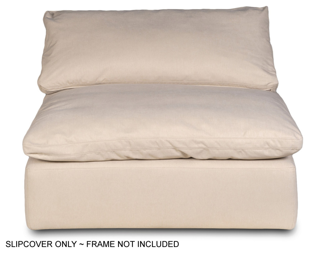 Slipcover Only for 44" Square Modular Couch Armless Chair Tan/Beige