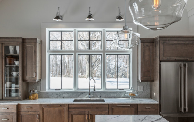 Carrara Marble Kitchen Countertop And Backsplash Rustic