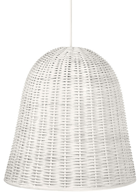 wicker bell pendant light