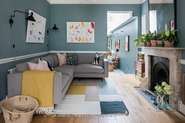 Clapham Victorian Terrace Refurb eklektisk-dagligstue