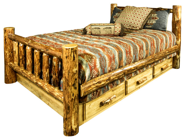 Glacier Country Collection Bed With Storage Rustic Panel Beds Glacier Country Collection Bed With Storage Rustic Panel Beds By Montana Woodworks