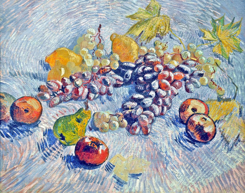 Картина для кухни. "Grapes, Lemons, Pears and Apples",1887г., Винсент ван Гог