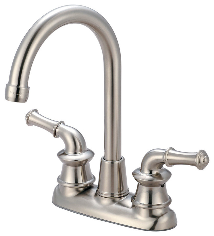 Del Mar Two Handle Bar Faucet, PVD Brushed Nickel