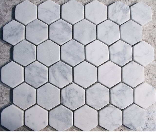 Tumbled Hexagon Marble Mosaic Tile 10 Sheets Contemporary Tumbled Hexagon Marble Mosaic Tile 10