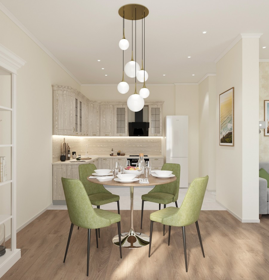 Дизайн двухкомнатной квартиры в светлых тонах