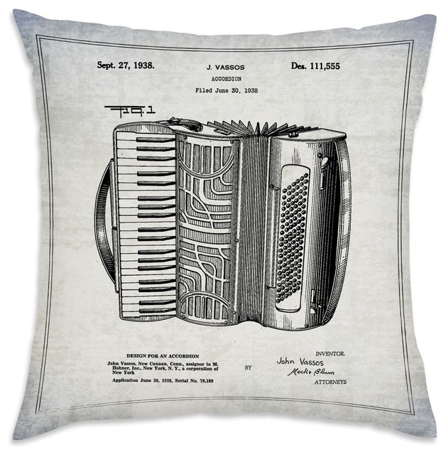 Oliver Gal "Accordion 1938" Pillow, 18"x18"