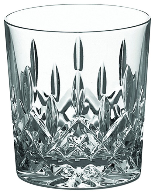 Galway Crystal Longofd Double Old Fashion Glasses, Set of 2 Traditional Liquor Glasses by