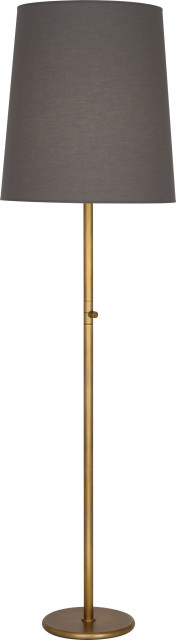 Rico Espinet Buster Floor Lamp, Aged Brass/Smoke Gray