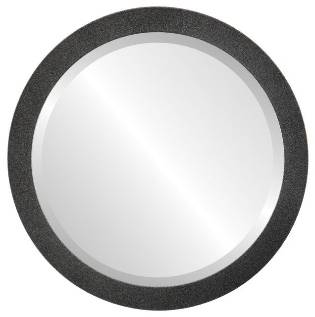 Manhattan Framed Round Mirror In Black Silver 15 X15 - Simple Round Mirror Manhattan Framed Round Mirror In Black Silver 15 X15 - Simple Round Mirror