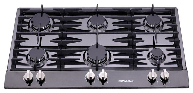 34 Black Anium Stainless Steel 6 Burner Modern Cooktops By 34 Black Anium Stainless Steel 6 Burner