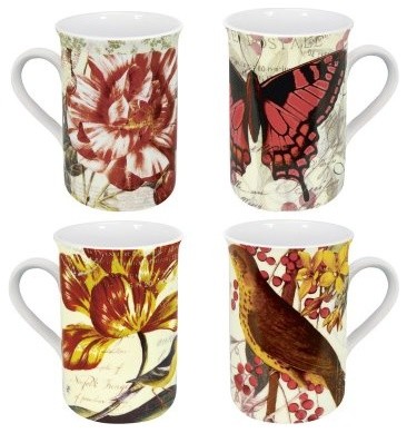 Konitz Assorted Botanical Mugs - Set of 4