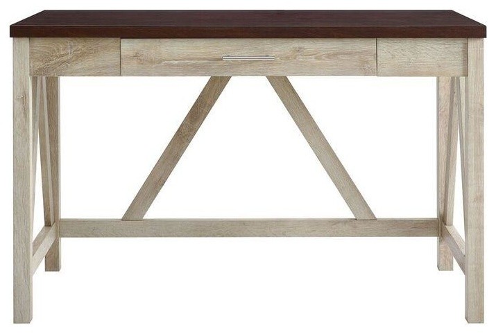 46 Natural Wood Farmhouse Style Office Desk