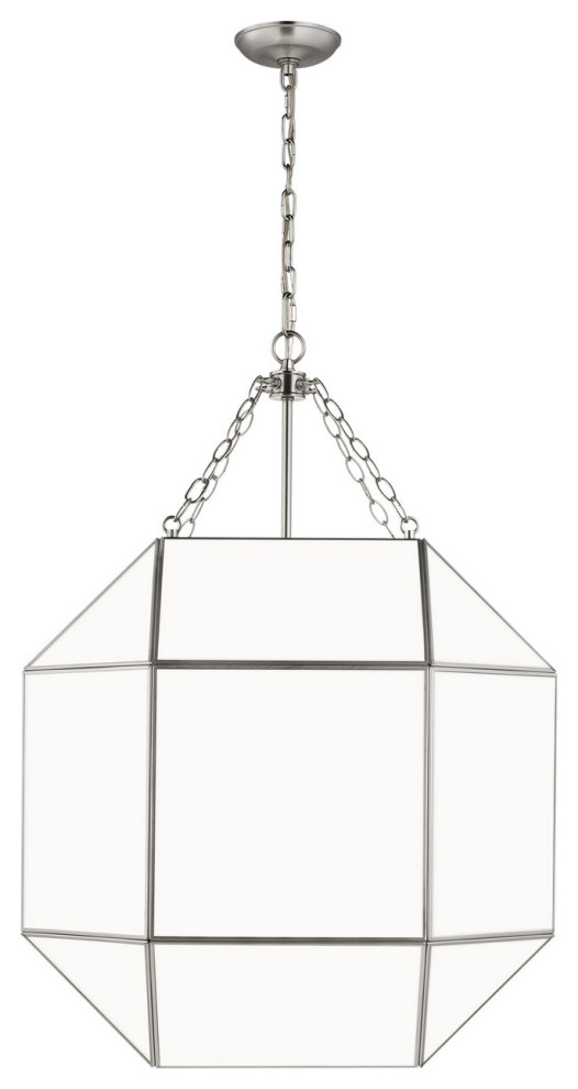 Morrison Four Light Lantern in Brushed Nickel - Transitional - Pendant ...