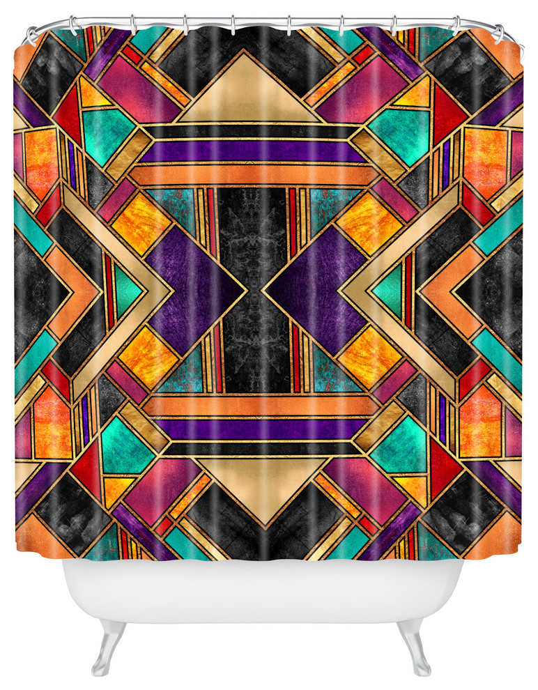 Elisabeth Fredriksson Colorful Art Deco Shower Curtain, Medium