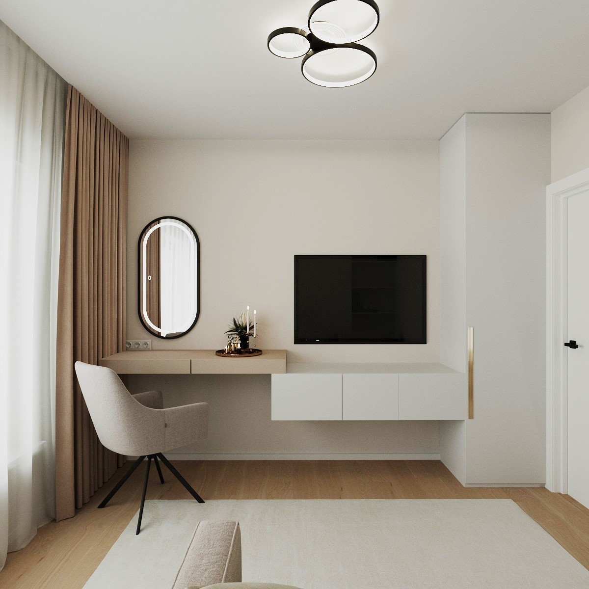 Семейная гармония: тёплый интерьер с яркими акцентами