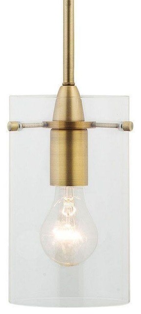 Effimero 1-Light Stem Hung Pendant Lamp, Satin Brass