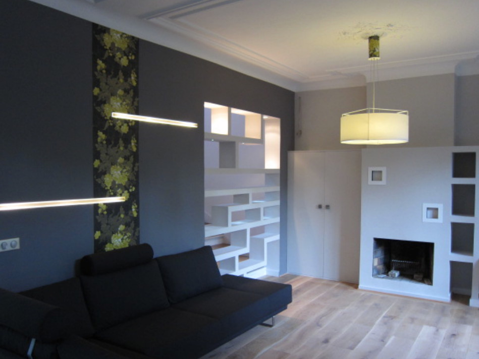 Design ideas for a scandinavian family room in Paris.