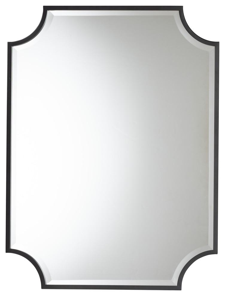 Connie Black Metal Accent Wall Mirror Transitional Wall Mirrors