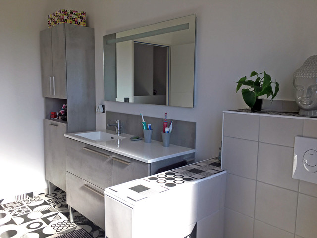 Salle d'eau Graphic Ciment industrial-badezimmer