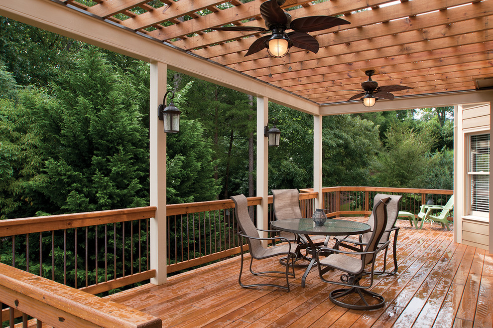 Photo of a large transitional deck in Atlanta.