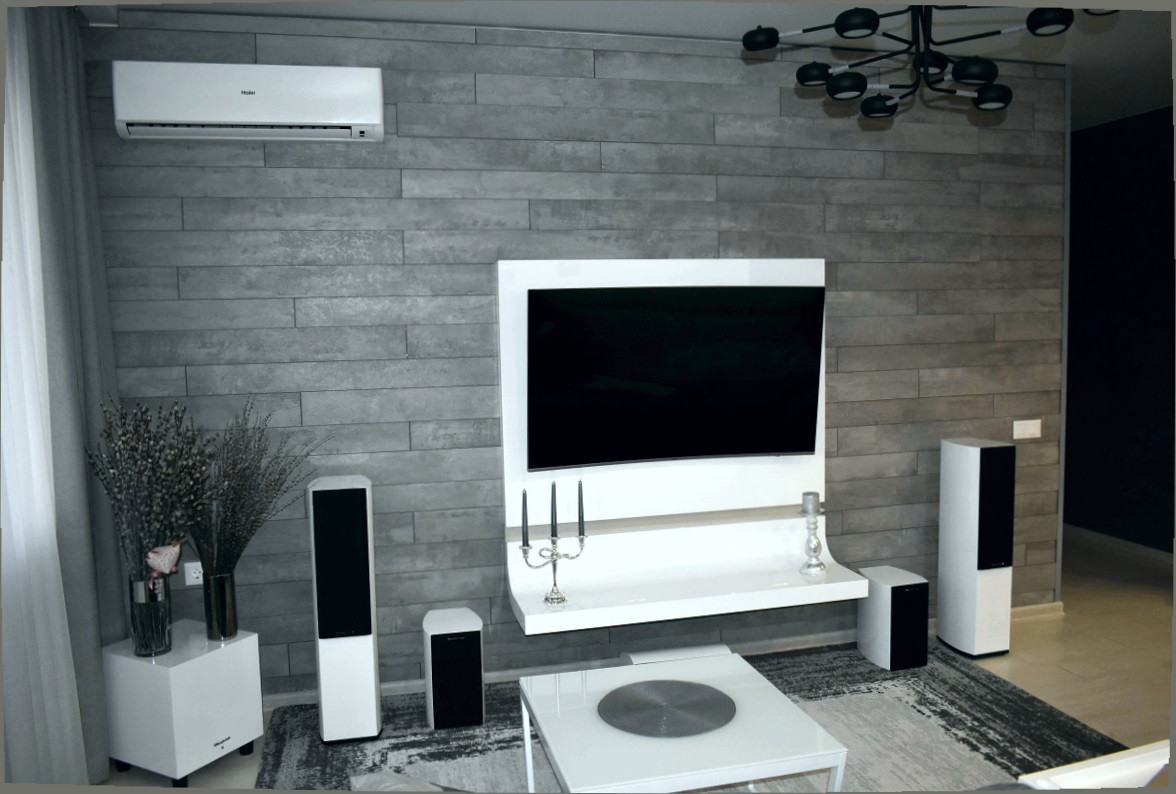 3D панель для гостинной, консоль для телевизора