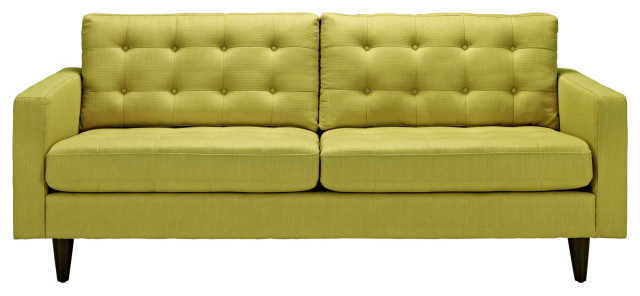 Empress Upholstered Fabric Sofa, Wheatgrass