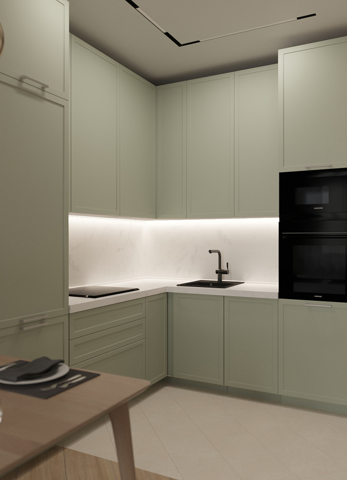 Кухня-гостиная в натуральных тонах