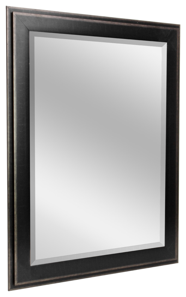 Head West 31.5x43.5 Black TwoStep Beveled Mirror Transitional