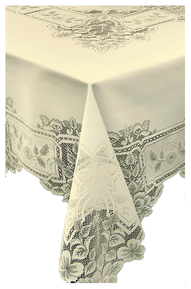Heritage Lace Heirloom 70x108 Tablecloth in Ecru
