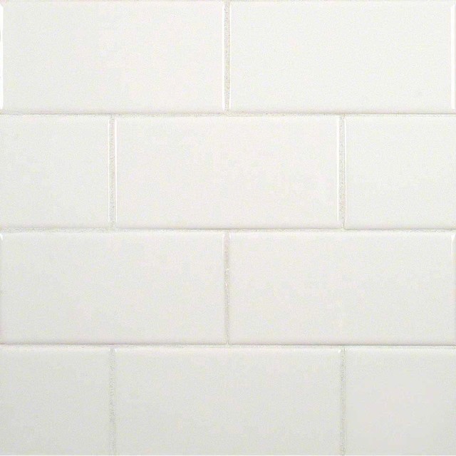 Subway Glossy Ceramic Tile, White, 50 Sq. ft., 3"x6"