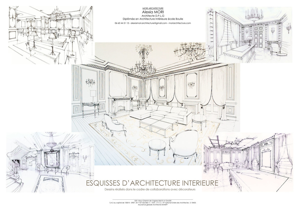 ESQUISSES D'ARCHITECTURE INTERIEURE