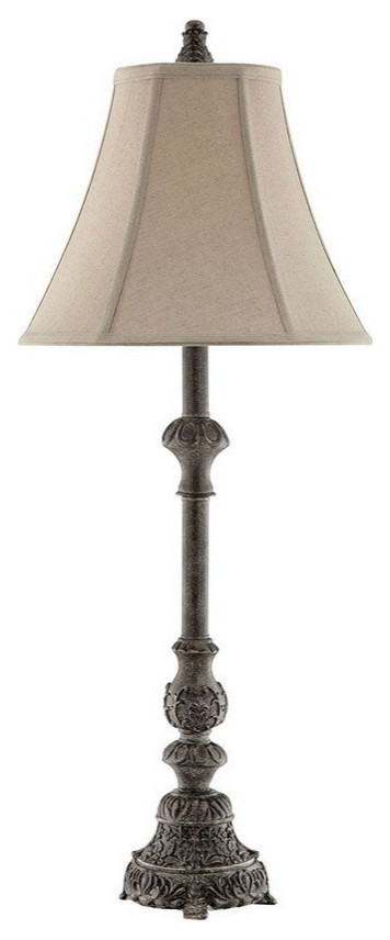 Dark Brown Buffet Table Lamp Made Of Polyresin And Steel A 3-Way Switch   Dark