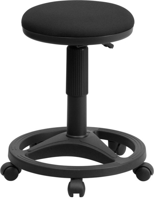 Beautiful Black Ergonomic Stool with Foot Ring