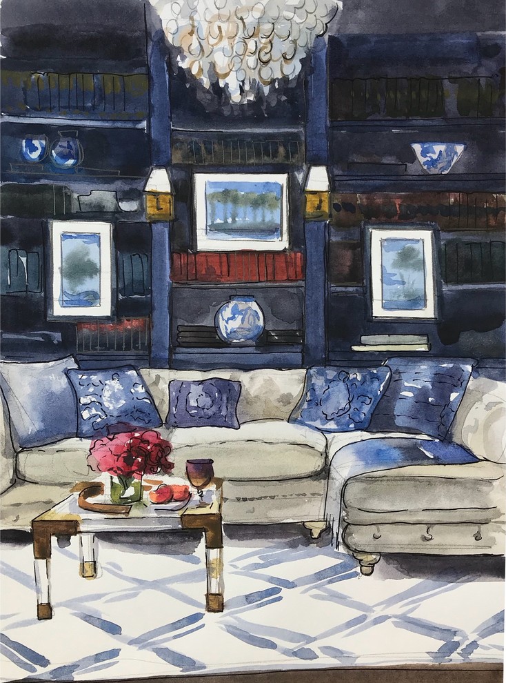 Акварельные эскизы интерьеров