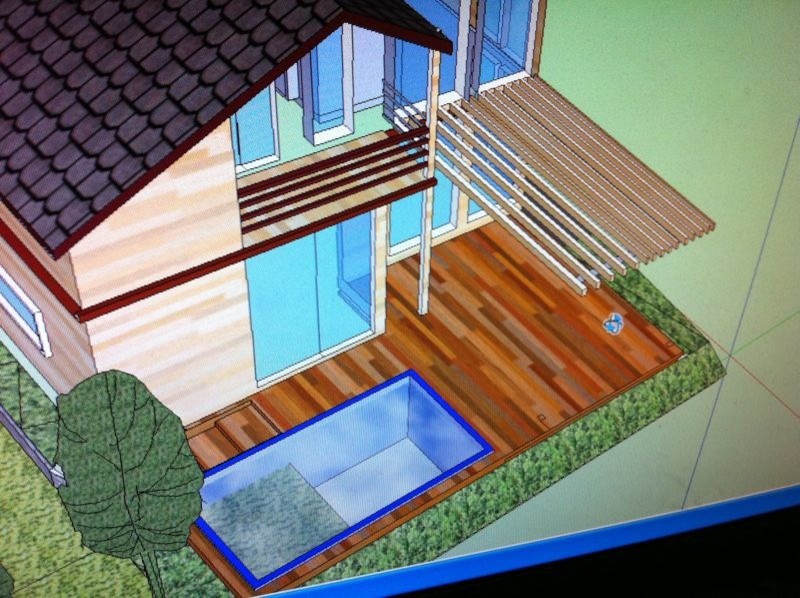 Каркасный дом с маленьким бассейном и большим видом, 160 кВ.метров