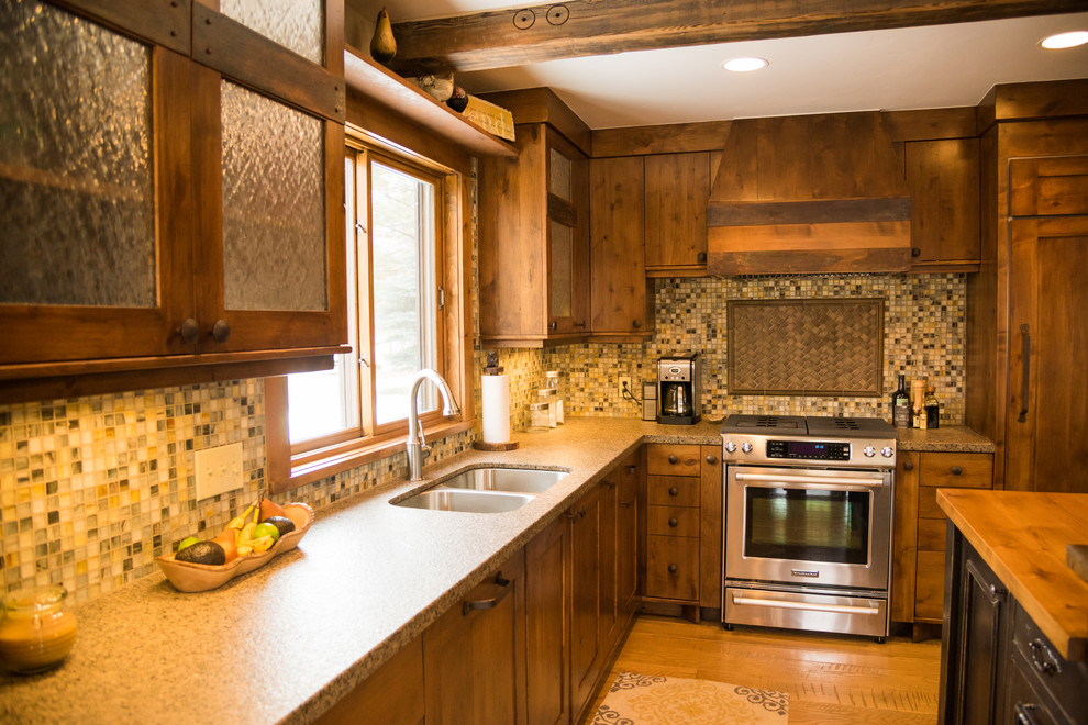 Inspiration for a rustic kitchen remodel in Denver