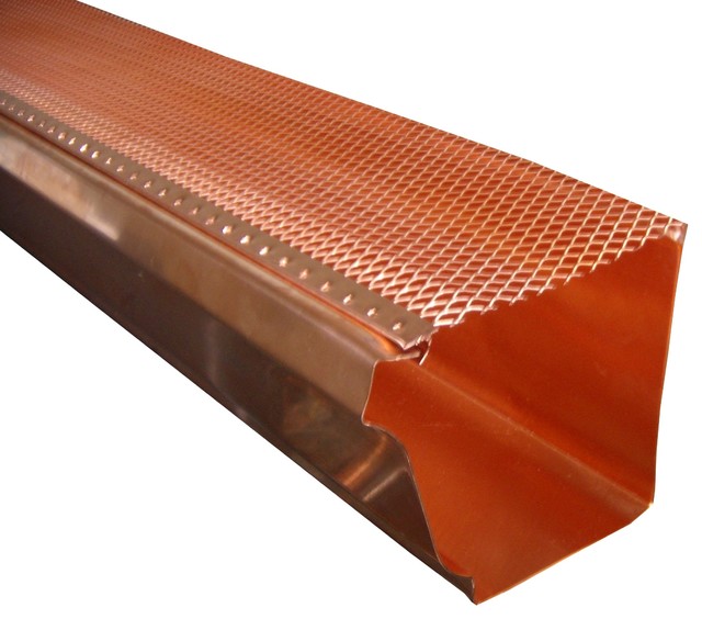 Copper KStyle DropIn Gutter Guards Transitional Roofing And