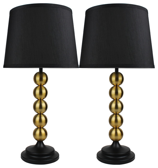 Set of 2 Abbey Table Lamps with Shades Contemporary Lamp Sets by