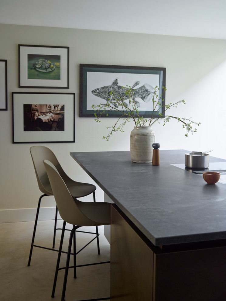 Design ideas for a modern dining room in Cambridgeshire.