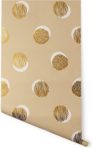 Biscayne Dot Wallpaper, Cream/Gold