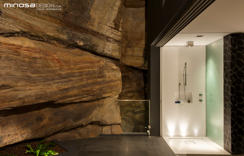 Inspiration for an expansive modern bathroom in Sydney.