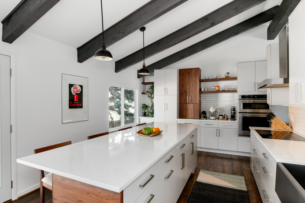 Example of a 1960s kitchen design in Denver