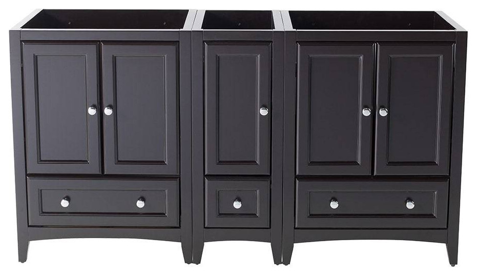 Fresca FCB20-241224ES Oxford 60" Espresso Traditional 2-Sink Bathroom ...