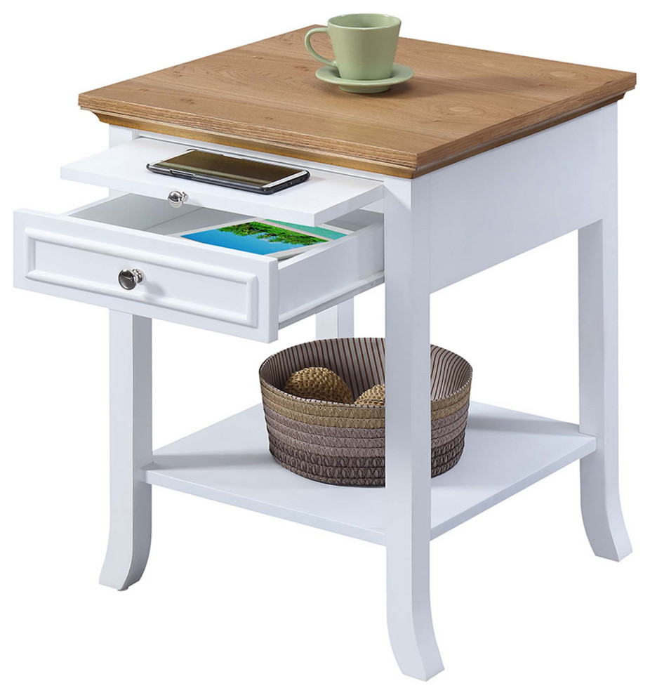 Convenience Concepts Logan 1 Drawer End Table with PullOut Shelf R6